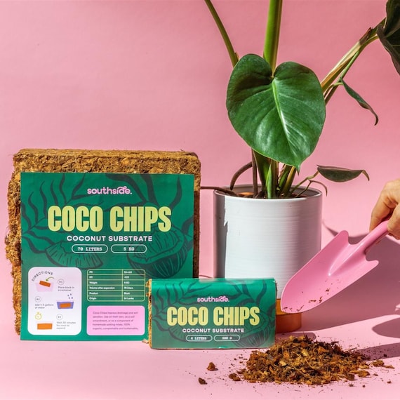 Coco Chip - Compressed Chunky Coconut Substrate for Potting Soil Aeration - Organic and Eco-Friendly