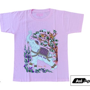 Premium Thai White Elephant Textured Graphic T-Shirt -  Thai Tshirt, Thai White Elephant Tshirt, Chang Tshirt, Thailand Tshirt