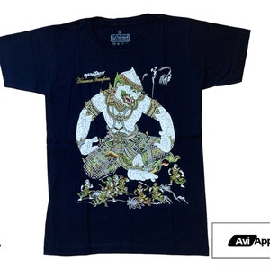 Premium Hanuman Transform Textured Graphic T-Shirt - Thai Tshirt, Hanuman Tshirt