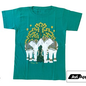 Premium Thai White Elephants Textured Graphic T-Shirt - Thai Tshirt, Chang Tshirt, Thailand Chang Tshirt