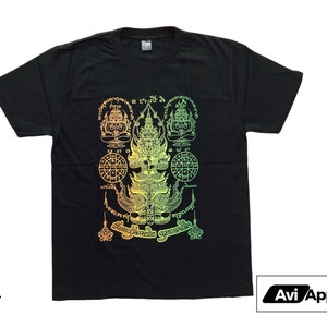 Premium Thai Sak Yant Textured Graphic T-Shirt - Thai Tshirt, Sak Yant Tattoo Tshirt