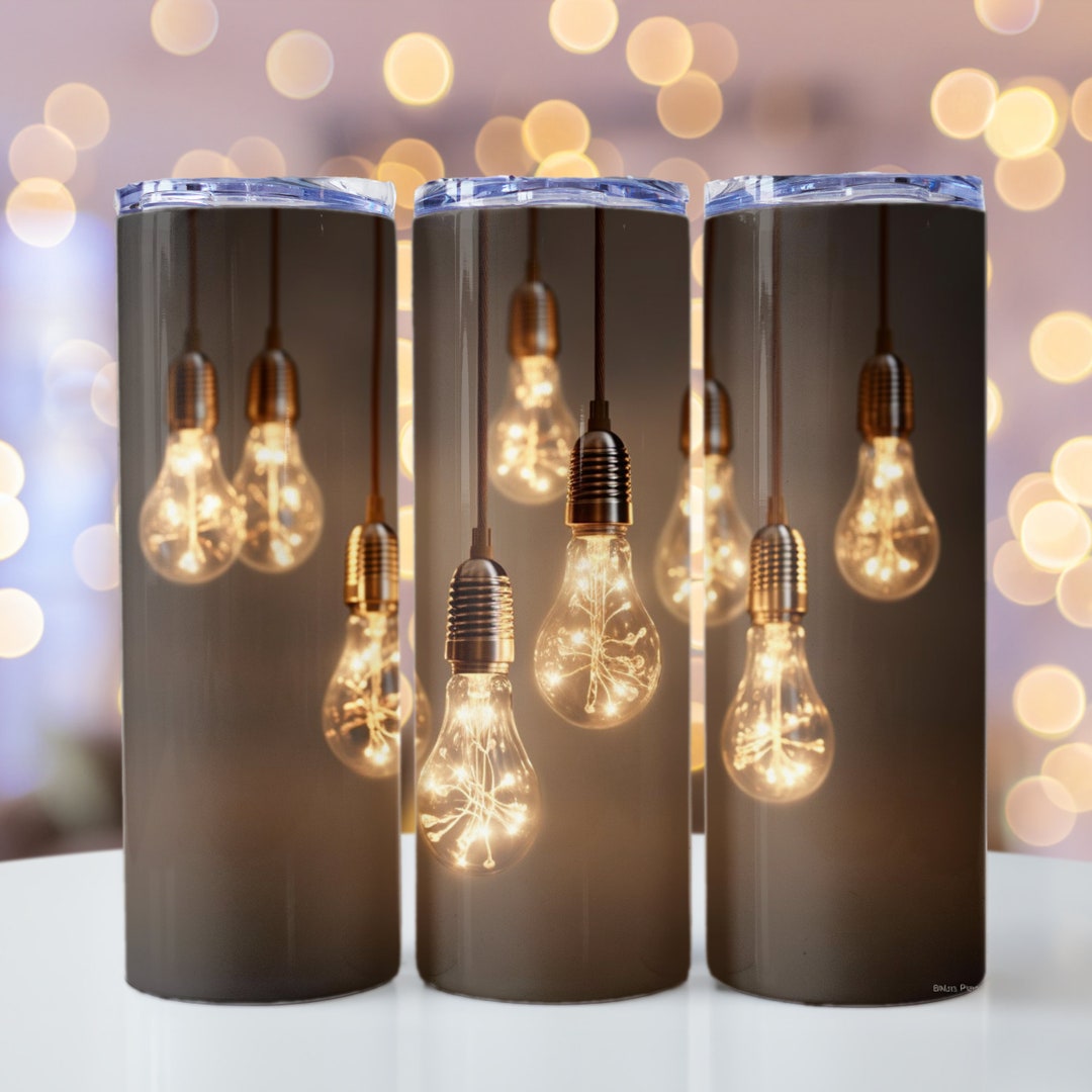 Sparkling Bioluminescent Light Bulb Design for Elegant Drinkware Etsy