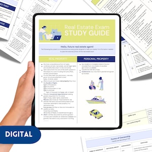 Real Estate Exam Study Guide | Quick Reference Guide | Real Estate Course Study Guide | National Real Estate Exam Study Notes | Ebook