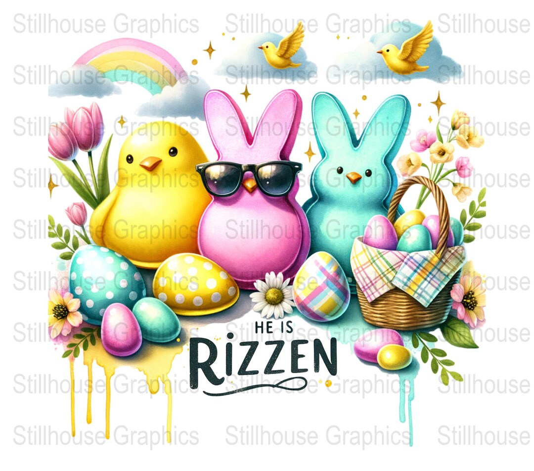 Jesus is Risen PNG, He is Rizzen Easter Png, Funny Easter Peeps Png ...