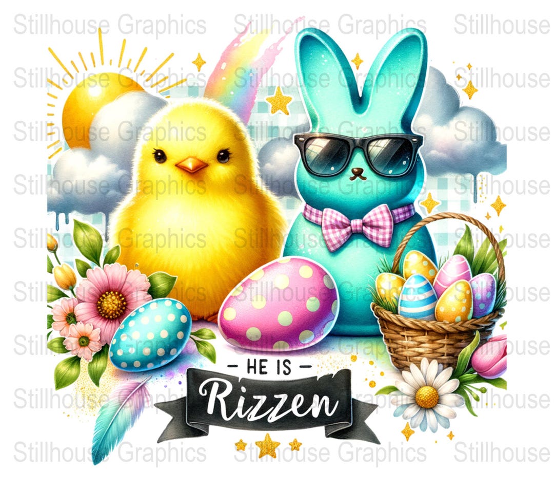 Jesus is Risen PNG, He is Rizzen Easter Png, Funny Easter Peeps Png ...