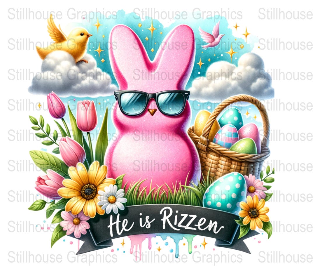 Jesus is Risen PNG, He is Rizzen Easter Png, Funny Easter Peeps Png ...