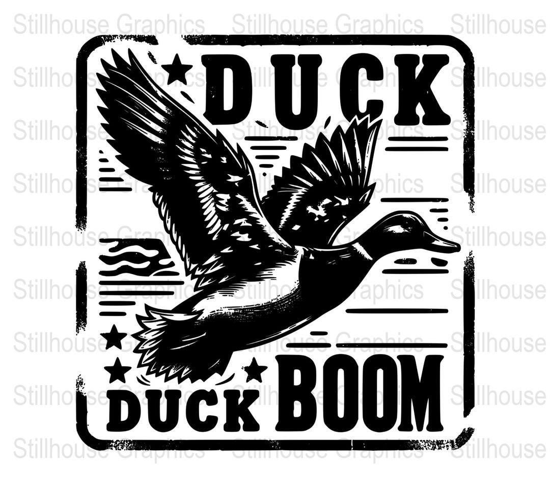 Script Duck Duck Duck Boom PNG, Bold Script Camo Brush Stroke Hunting Shirt Design ...
