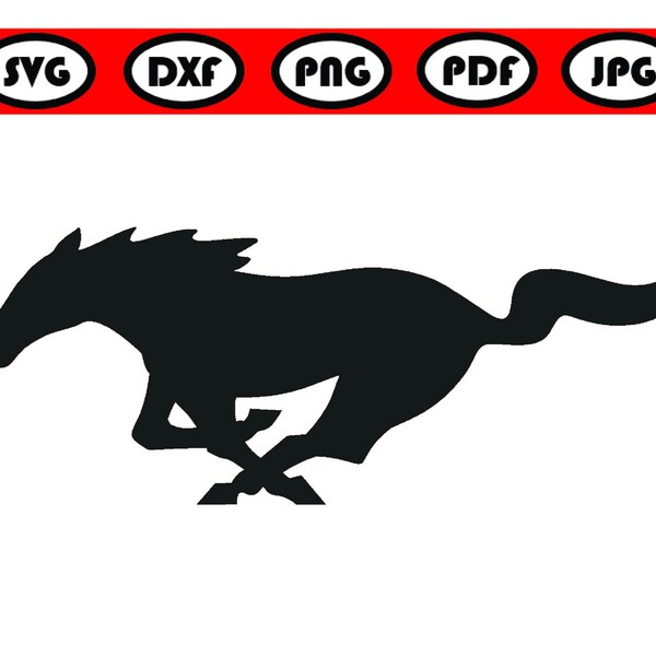 Mustang Logo, Mustang SVG DXF files, Digital download, Vector file, Svg cut files, Laser cut file, Mustang Design, Vector, Car Logo