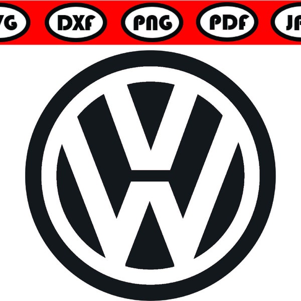 Volkswagen Logo, Volkswagen SVG-DXF-Dateien, digitaler Download, Vektordatei, SVG-Schnittdateien, Laserschnittdatei, Volkswagen-Design, Vektor, Auto-Logo