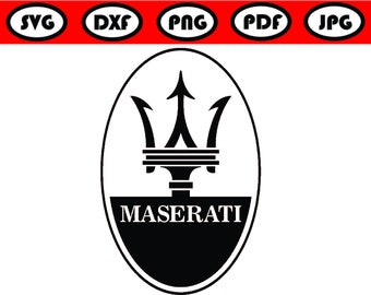 Maserati Logo, Maserati SVG DXF files, Digital download, Vector file, Svg cut files, Laser cut file, Maserati Design, Vector, Car Logo