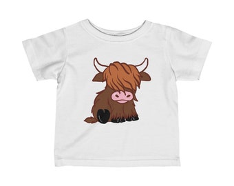 Baby Boys Tshirt, Highland Cow (6M, 12M, 18M, 24M)