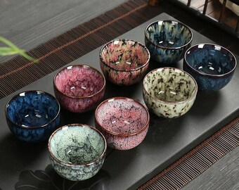 1pcs Mini Tea Bowl Kiln Transformation Ceramic Tea Cup Chinese Teacup Espresso Coffee Cups Household Afternoon Teacups