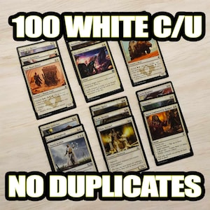 Magic the Gathering (MTG) Bulk Cards - 100 WHITE - Common and Uncommon Bulk Lot