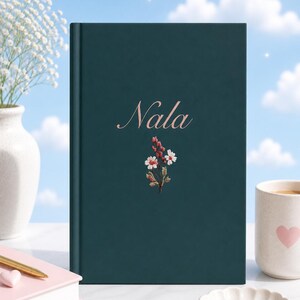 Custom Name Journal, Personalized Notebook, Floral Junk Journal, Pretty Diary, Softcover Hardcover Journal, Lined or Pattern Notebook