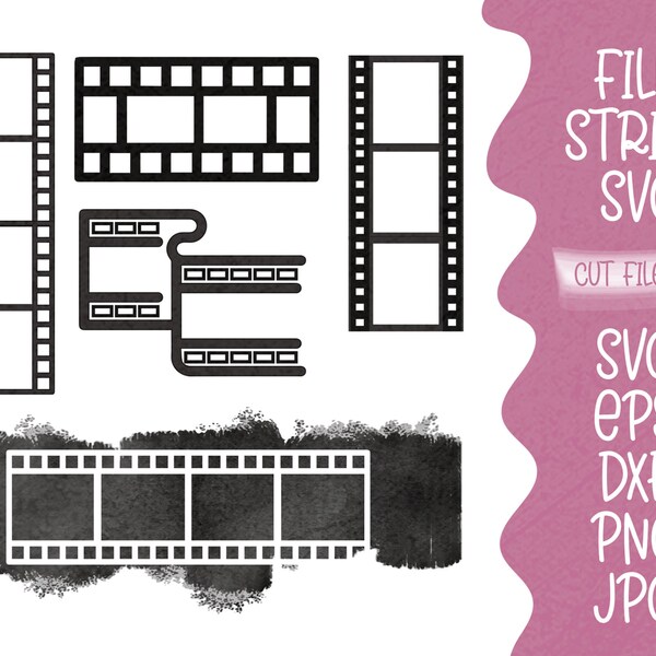 Film Strip SVG, Film Strip SVG Bundle, Vintage Film SVG, Negative Film Tape svg, Cut File, Customizable files, Digital Downloads Only