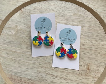 Autism Awareness Puzzle Piece Earrings
