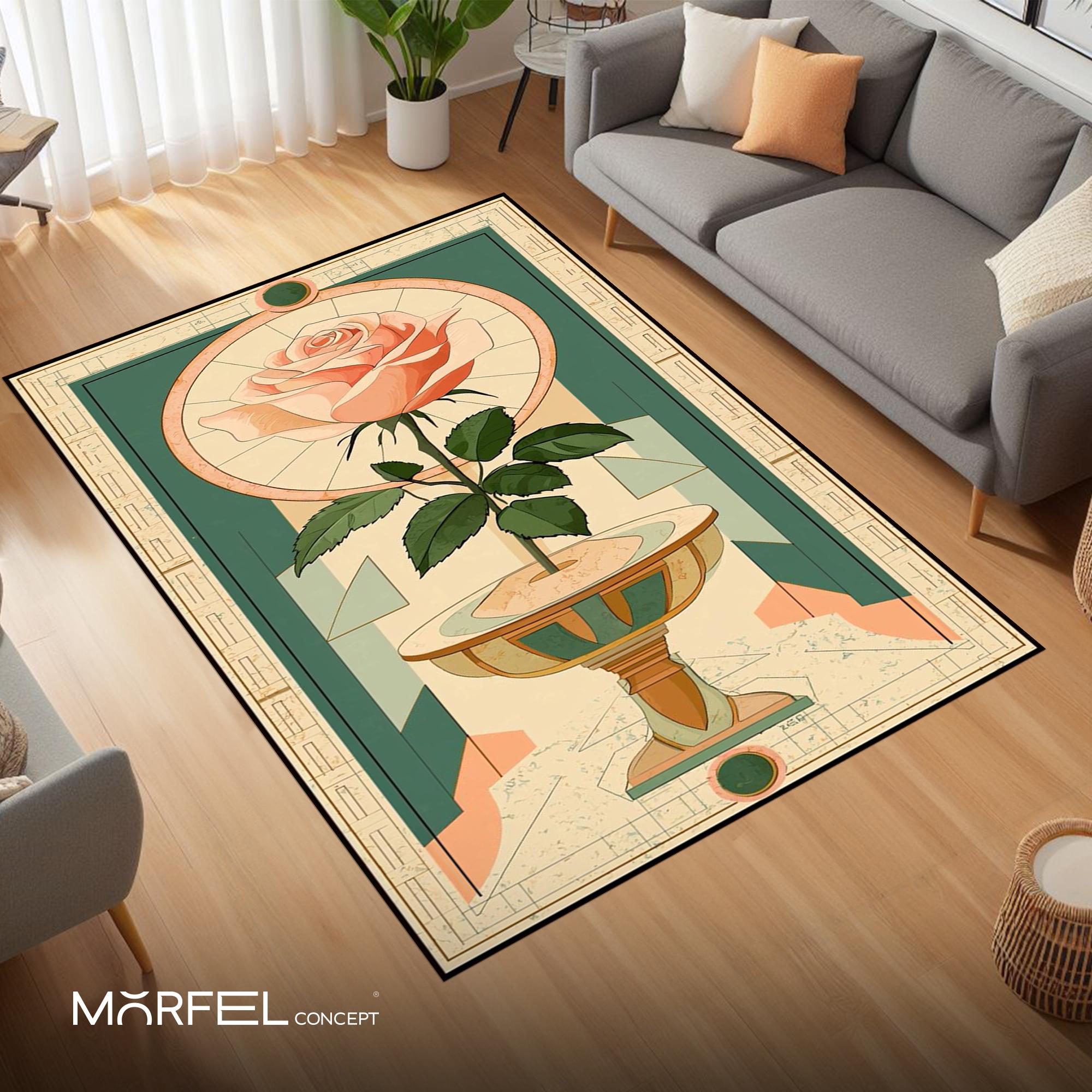 花柄ガーデンラグ：ペルシャ風ヴィンテージ植物装飾 - Etsy 日本