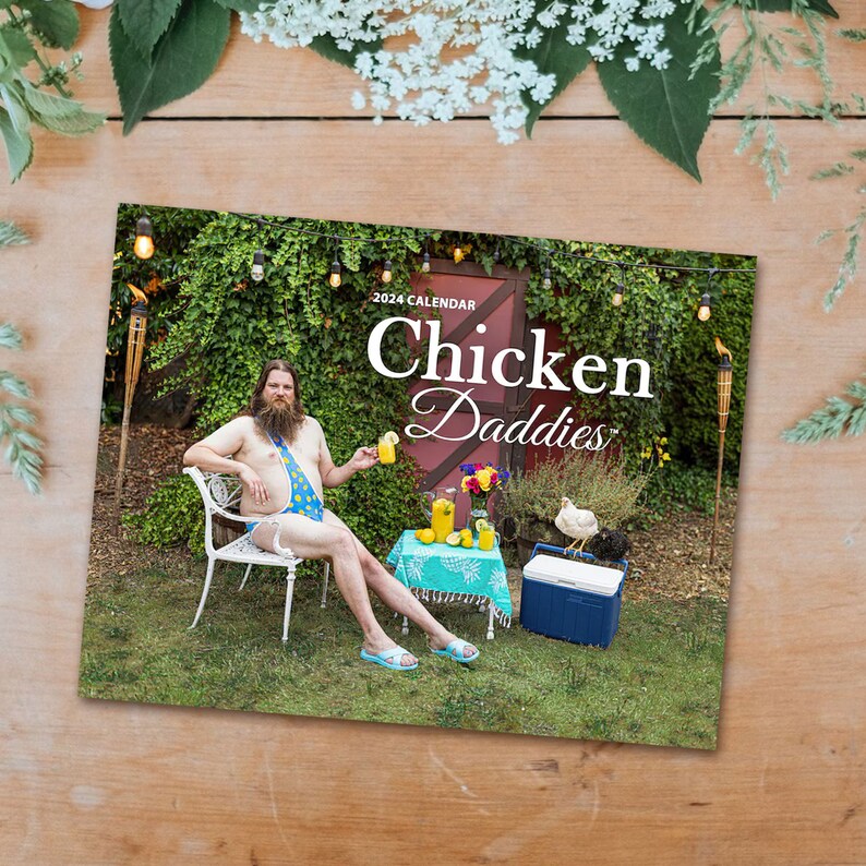 Chicken Daddies Wall Calendar 2024 the Swimsuit Edition Funny Gifts Gag