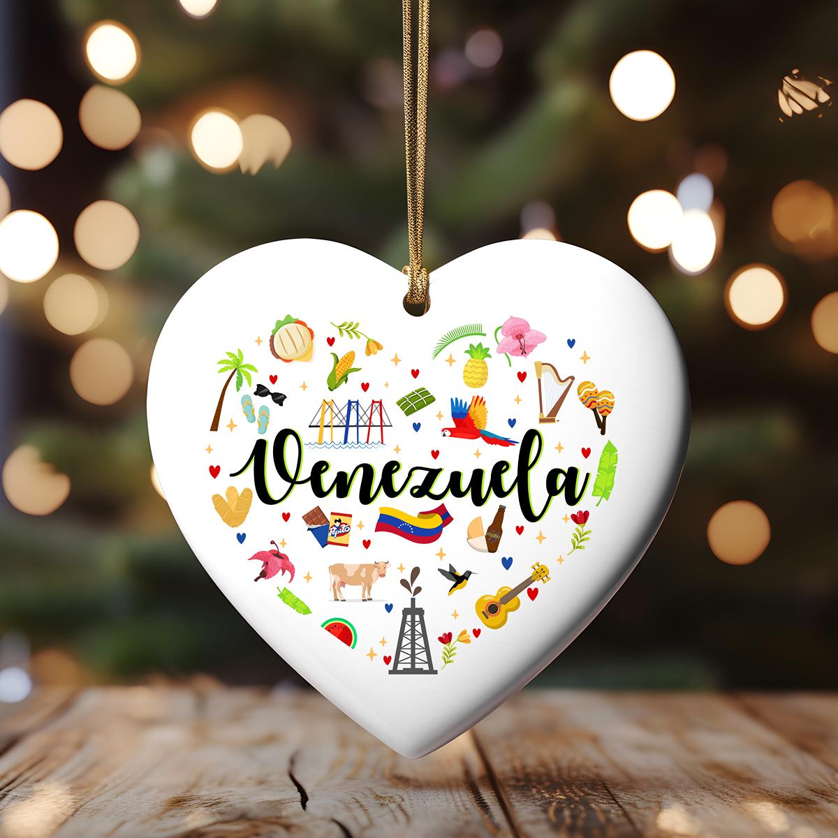 Venezuela Heart Ornament, Venezuela, Free Venezuela Ornament, Hasta el Final Venezuela Ornament, Gift for Venezuelan