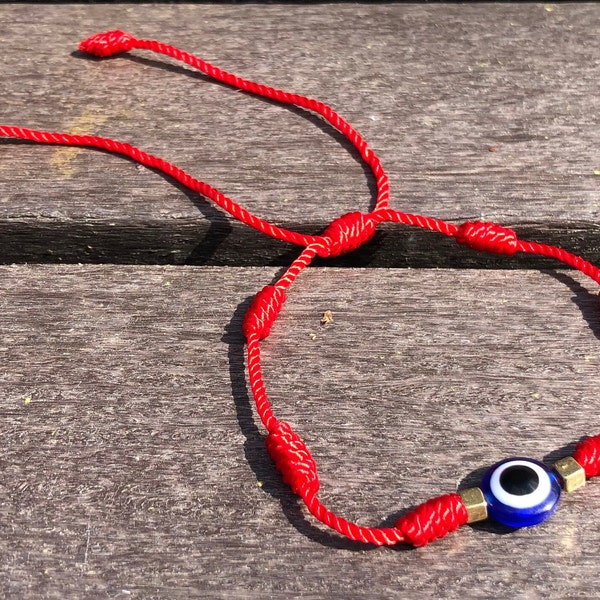 7 Knots Evil eye Red Protection Bracelet, Lucky bracelet, Mother Father Children,Red String Bracelet, Evil Eye Bracelet, Evil Eye Charm