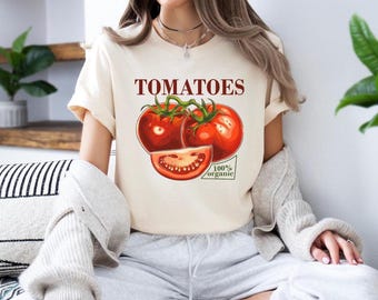 Vintage Tomato Shirt, Fruit Shirt, Cherry Tomatoes Shirt, Farmers Market Tshirt, Vegetable Shirt, Aesthetic Clothes, Garden Shirt, Tomatoes
