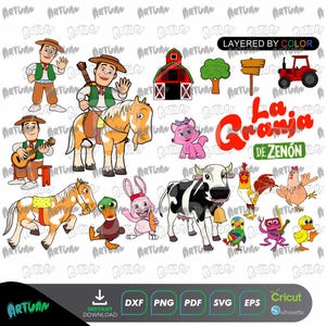 Clipart Zenon, packs polyvalents, svg, dxf, png pdf, eps, cricut, silhouette, fichiers mignons, subimation, imprimables, vecteur