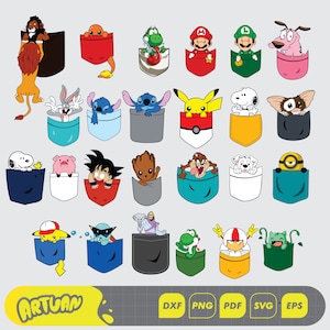 BOLSOS, dxf, eps, svg, pdf, png, cricut, silhueta, corte de arquivo, clipart, download instantâneo de arte de arquivo, alta resolução, bolso de sublimação