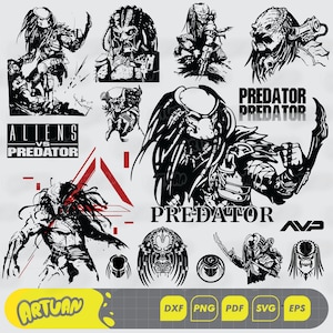 Predator Eps, Png, svg, pdf, dxf, fichier de sublimation, fichier coupé, t-shirt imprimé, fichiers bundles, clipart