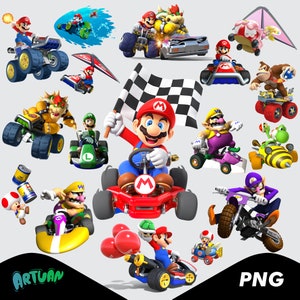 MARIO KART PNG 3468 X 3467 px Tour , instant download, Transparent background, file art, High Resolution