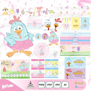 Party Birthday Lottie D. C. clip partie, bundle, Png, Eps, Ai, Pdf, file art, sublimation, impression, autocollant, haute résolution, téléchargement instantané