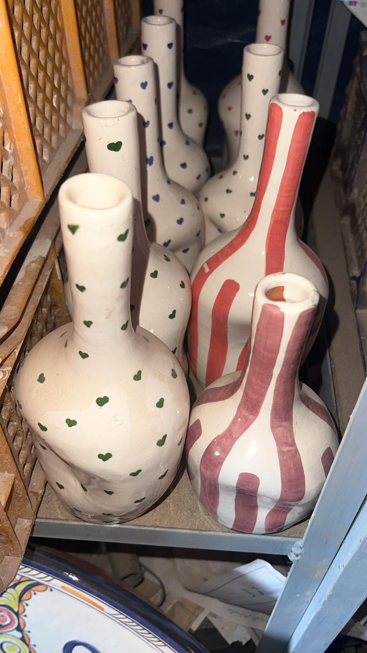 手作りのストライプ柄モロッコ陶器花瓶 - 12インチ - Etsy 日本