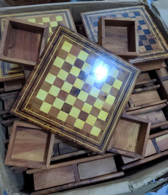 Jeu d'échec en Bois Pliable | Portable Fait Main | Enfants Adultes