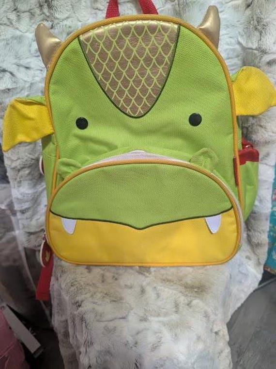 Green and White Backpack with Gold Horns Dark Yellowish Tone Green Backpack - Etsy Australia main image 3