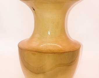 Jarrón de roble torneado a mano: jarrón vintage de madera con capullos, solo flores secas