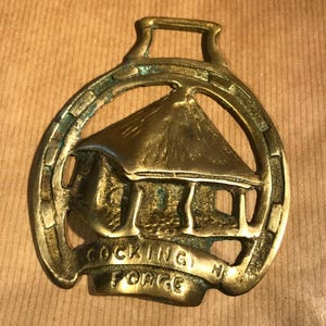 Vintage &#39;The Old Forge Cockington&#39; Horse Brass Medallion
