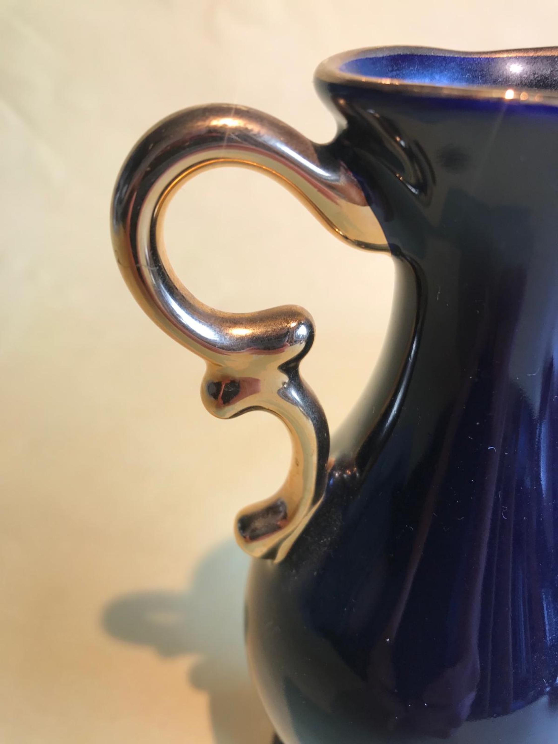 ヴィンテージ リモージュ カステル 花瓶：コバルトブルー、22K