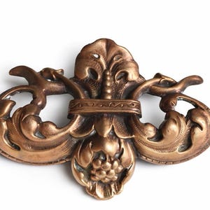 Rare Antique Batwing Drawer Pull in Heavy Cast Copper Finish (Large 12.5 cm Size)