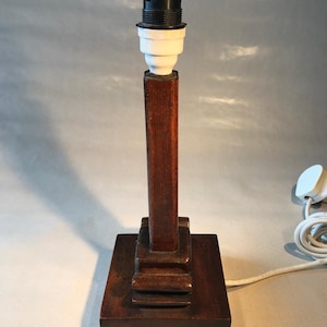 Timeless Elegance: A Rare Hand-Carved Art Deco Walnut Table Lamp