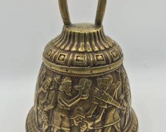 Vintage Peerage Brass Sanctuary Bell: Gothic Art Nouveau Decor