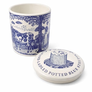 Vintage Blue Stilton Cheese Jar: The Fine Cheese Co. 100 gram Ceramic Kitchen Storage