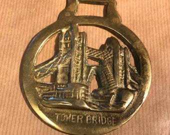 Vintage Turm Pferdebrücke Messingmedaillon: London Ebooks