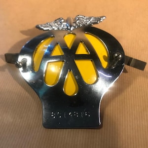Vintage AA Car Badge: 1962-63 Chrome Emblem, British Motoring Collectible