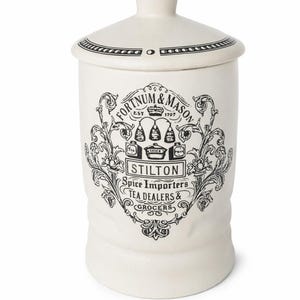 Exclusivo tarro de cerámica de Fortnum and Mason para queso stilton de 100 gramos.