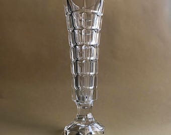 Elegance Redefined: The Vintage 17 cm Cristal D’Arques Geometric Crystal Vase