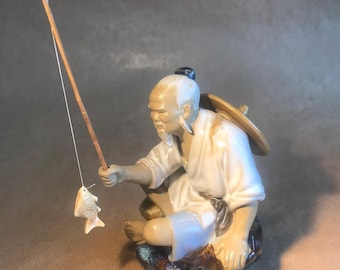 Timeless Tradition: Vintage Shiwan Mudman Fisherman Figurine—A Story of Serenity and Craftsmanship