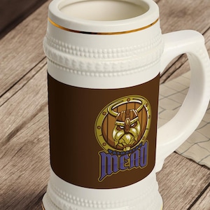 Valhalla Awaits with the &#39;Valhallan Mead&#39; Beer Stein, Nordic Tankard, Father&#39;s Day Gift, Norse Mythology Gift, Barware Decor