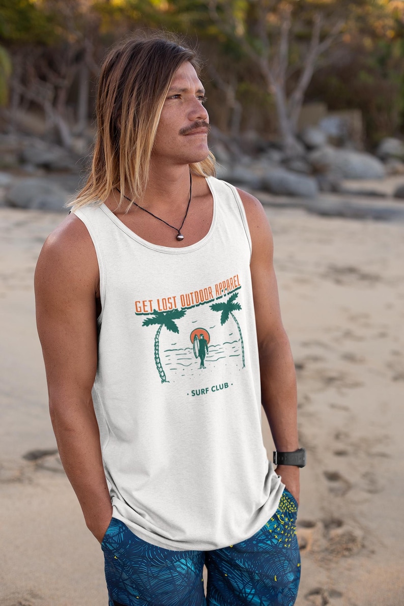 Surf Club Tank Top: Verliere dich, Outdoor-Bekleidung, Unisex Bademode Bild 1