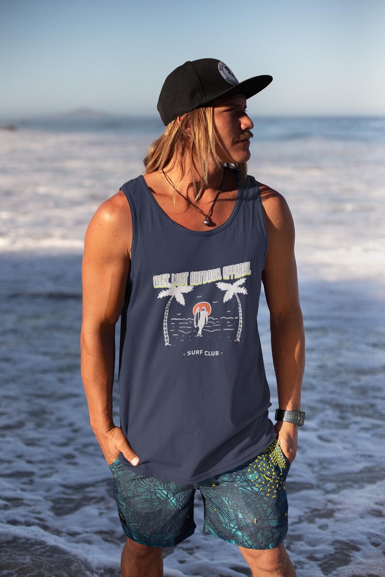 Surf Club Tank Top: Verliere dich, Outdoor-Bekleidung, Unisex Bademode Bild 6