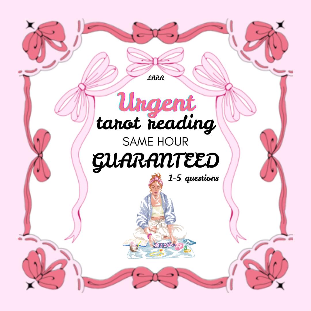 Urgent Tarot Reading, One-Five questions, Same Hour Tarot Reading, Detailed Tarot Reading, Read description before buying.