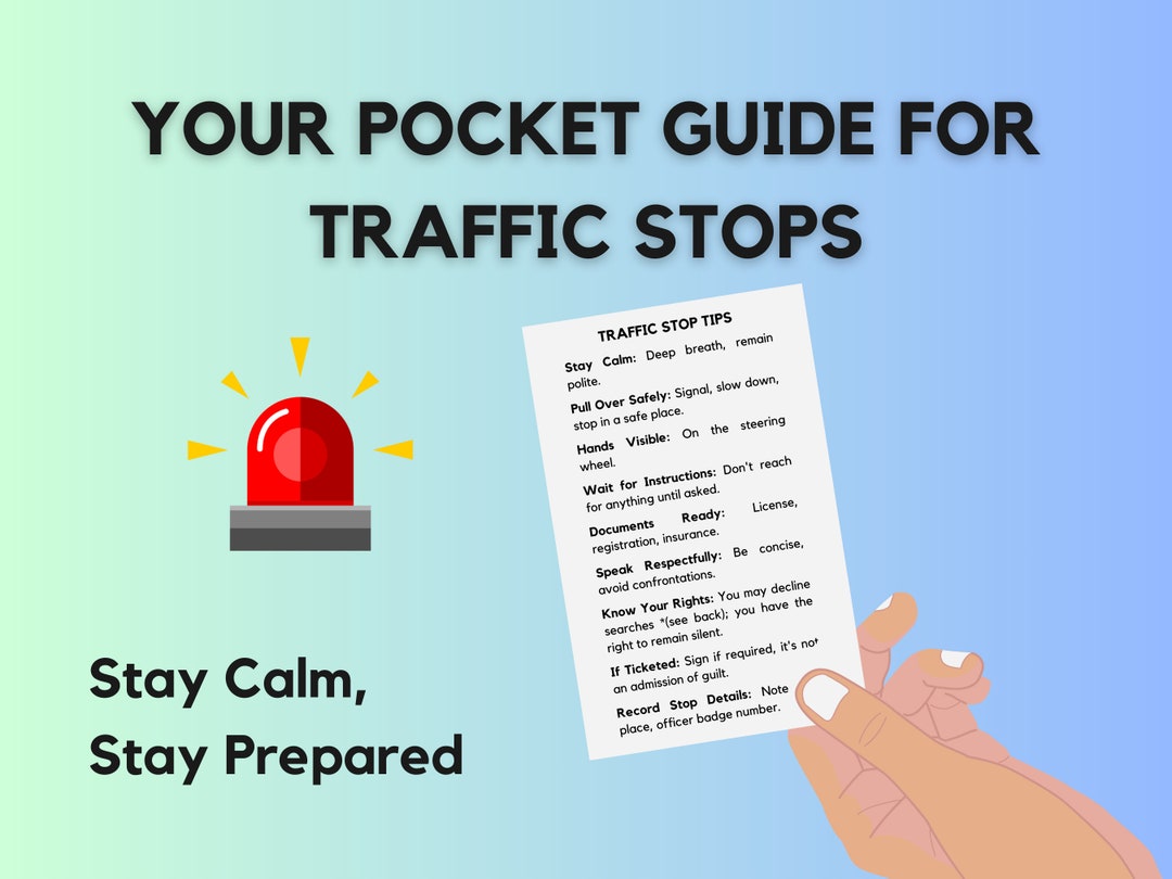 Traffic Stop Rights Card Printable Driver's Guide Know Your Rights Digital Download Rights Buddy ...